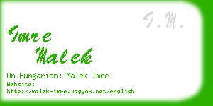 imre malek business card